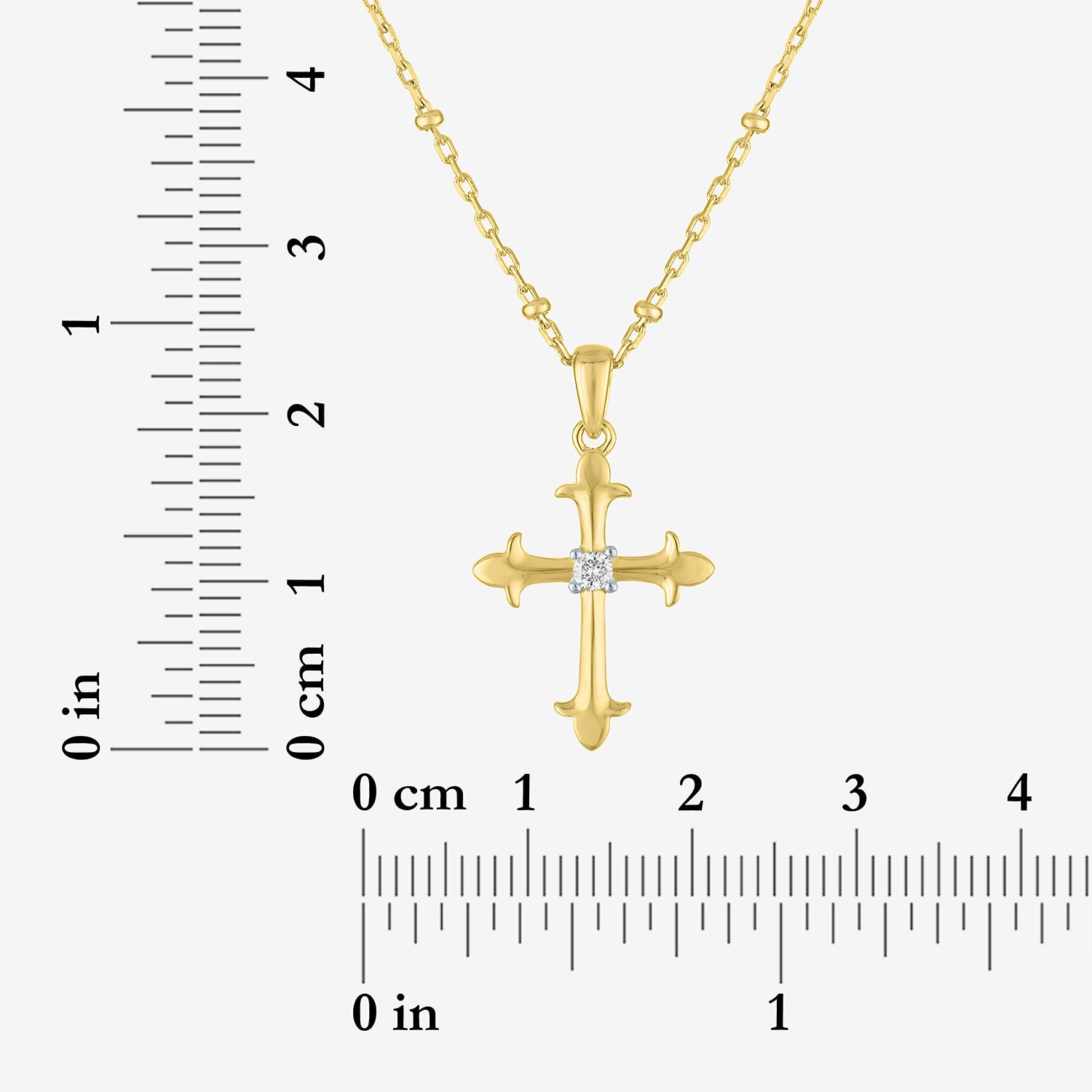 Yes, Please! (G-H / Si2-I1) Womens Diamond Accent Lab Grown White Diamond 14K Gold Over Brass Cross 16 Inch Pendant Necklace