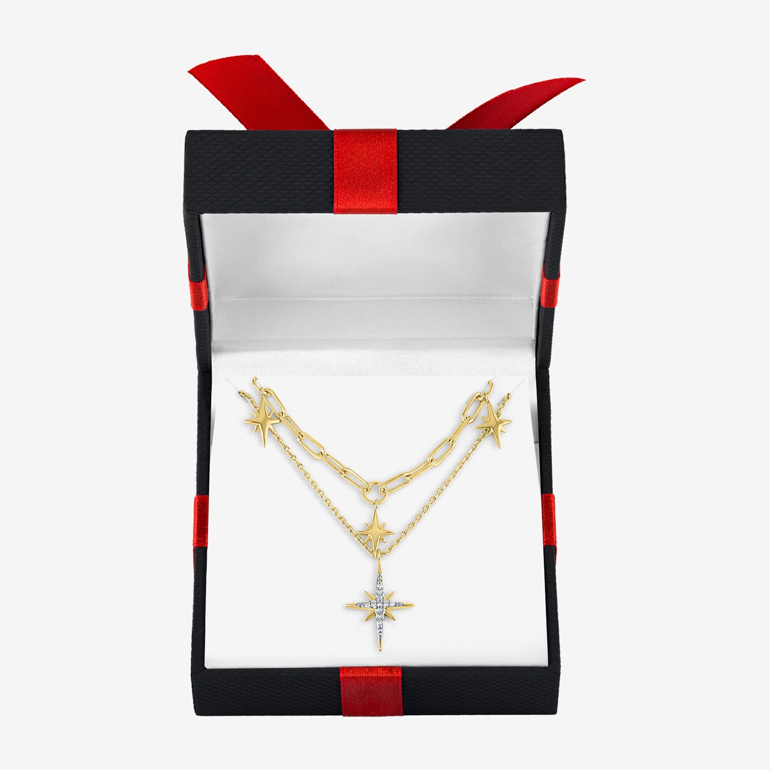 Yes, Please! (G-H / Si2-I1) Womens Diamond Accent Lab Grown White Diamond Star 2-pc. Pendant Necklace Set