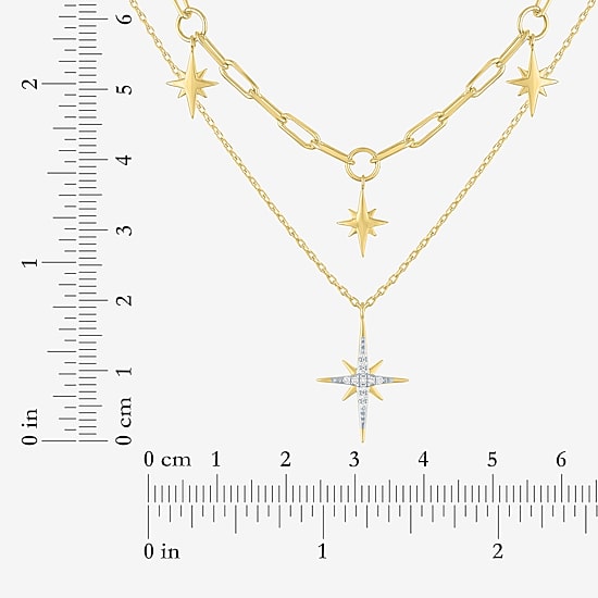 Yes, Please! (G-H / Si2-I1) Womens Diamond Accent Lab Grown White Diamond Star 2-pc. Pendant Necklace Set