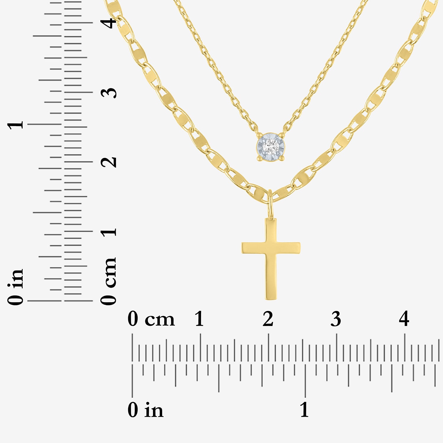 Religious Jewelry Yes, Please! (G-H / Si2-I1) Womens Diamond Accent Lab Grown White Diamond Cross 2-pc. Pendant Necklace Set