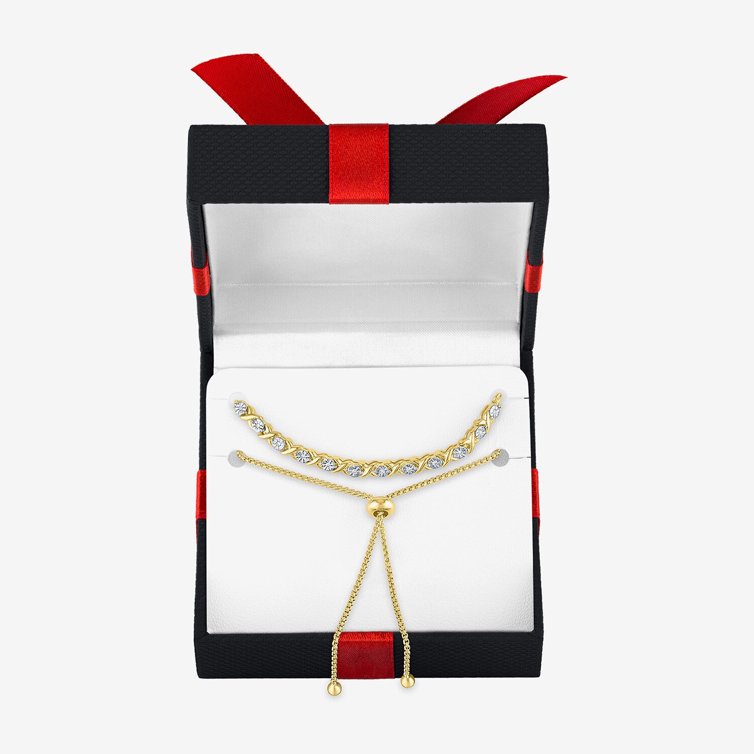 Yes, Please! (G-H / Si2-I1) Womens 1/10 CT. T.W. Lab Grown White Diamond 14K Gold Over Brass Bolo Bracelet