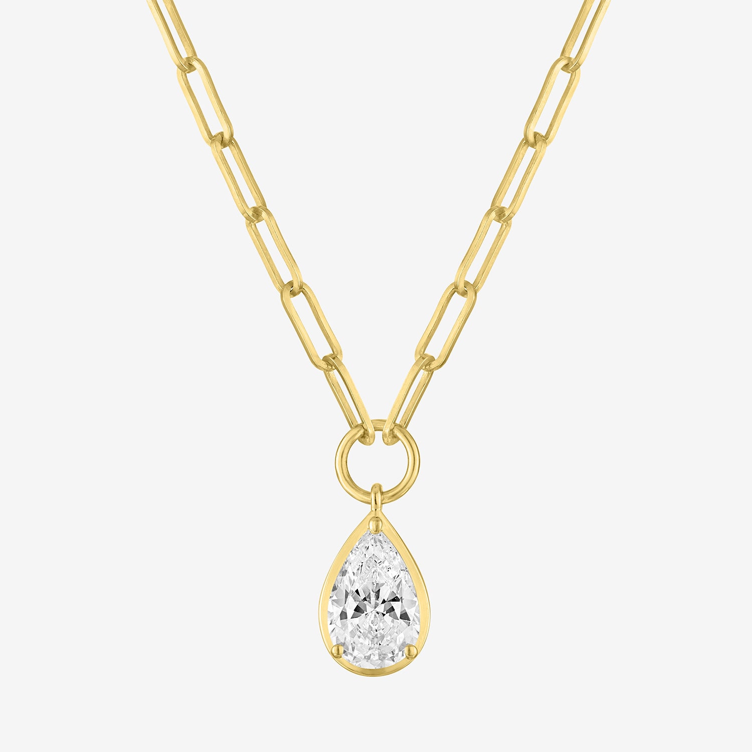 Diamond Addiction (G-H / Si1-Si2) Womens 1 1/2 CT. T.W. Lab Grown White Diamond 14K Gold Over Silver Pear 18 Inch Pendant Necklace