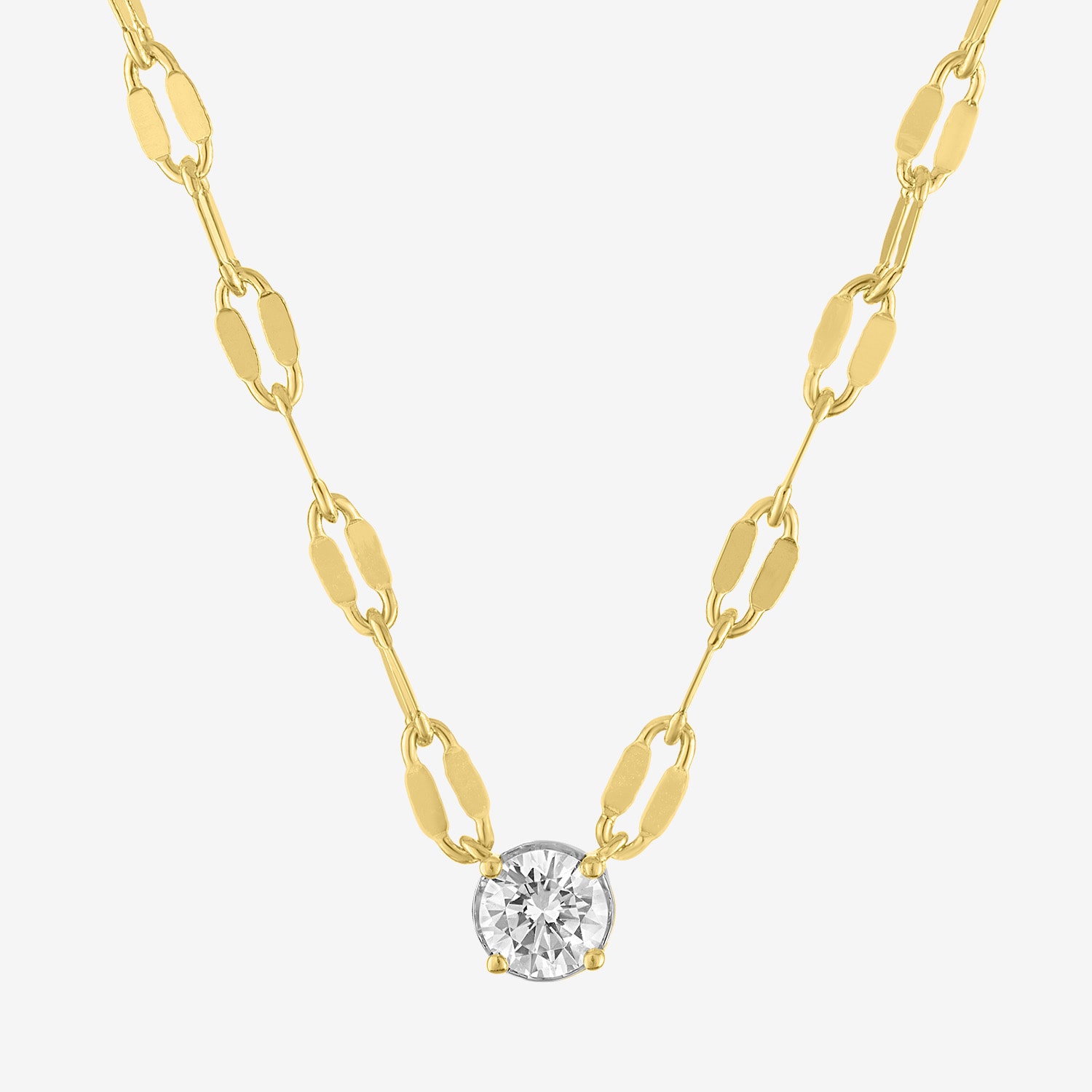 (G-H / Si1-Si2) Womens 1/3 CT. T.W. Lab Grown White Diamond 14K Gold Over Brass Round 16 Inch Pendant Necklace
