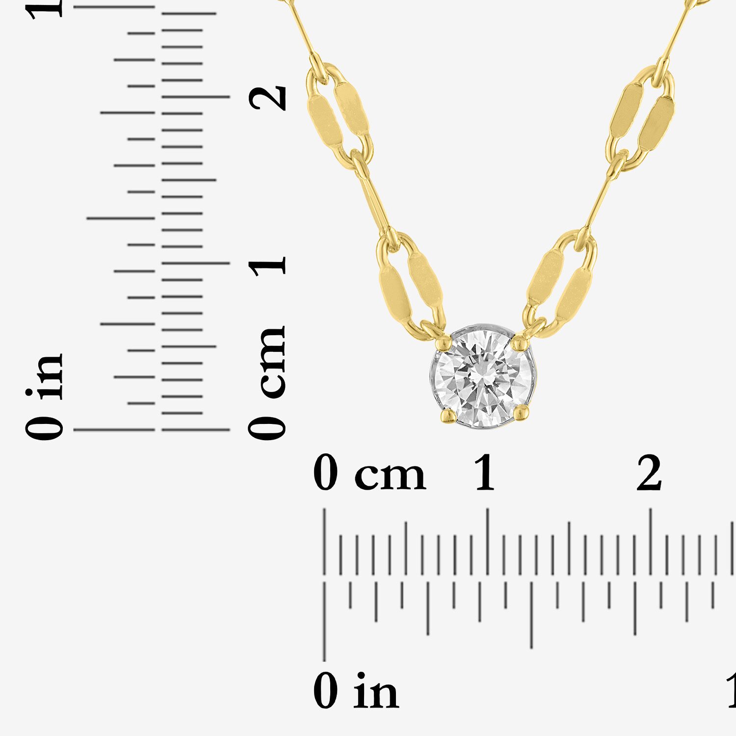 (G-H / Si1-Si2) Womens 1/3 CT. T.W. Lab Grown White Diamond 14K Gold Over Brass Round 16 Inch Pendant Necklace