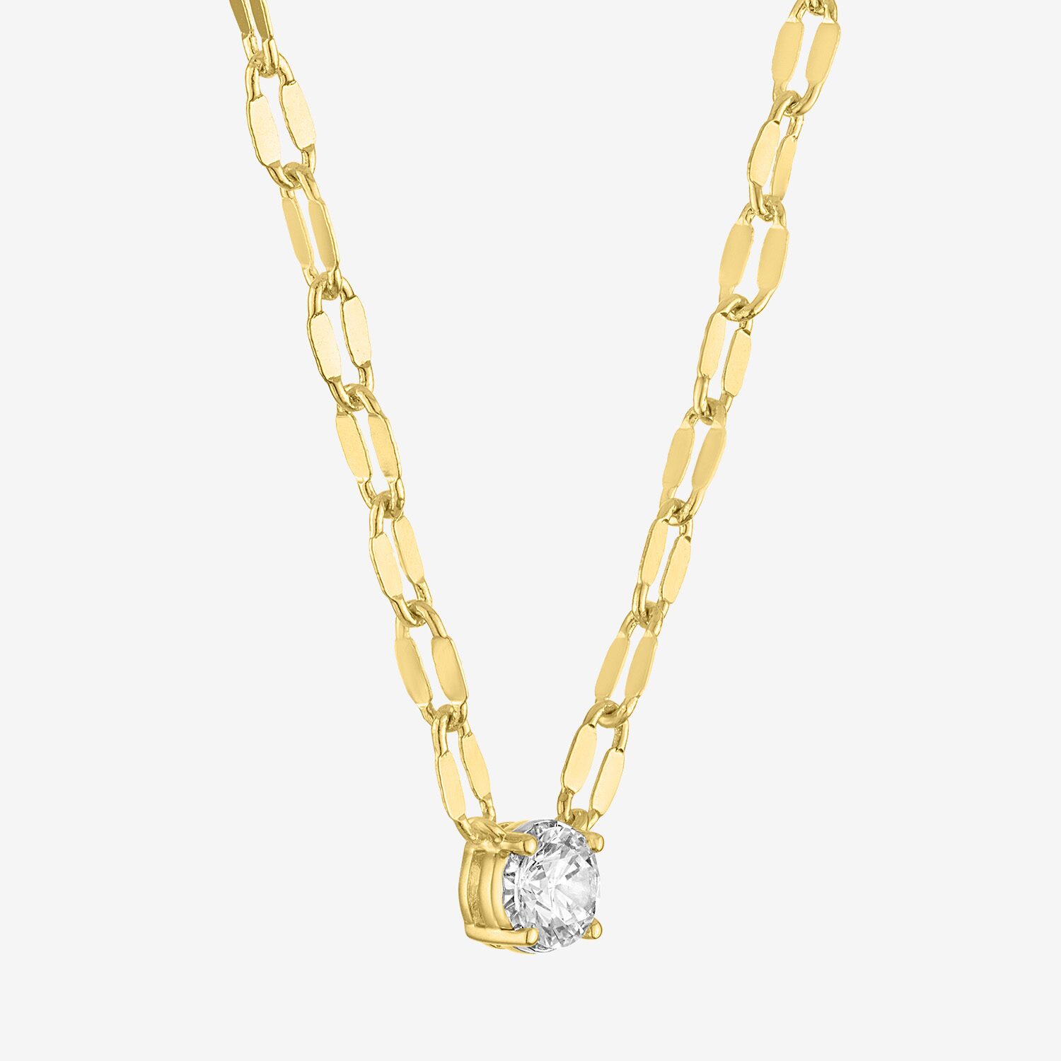 (G-H / Si1-Si2) Womens 1/3 CT. T.W. Lab Grown White Diamond 14K Gold Over Brass Round 16 Inch Pendant Necklace