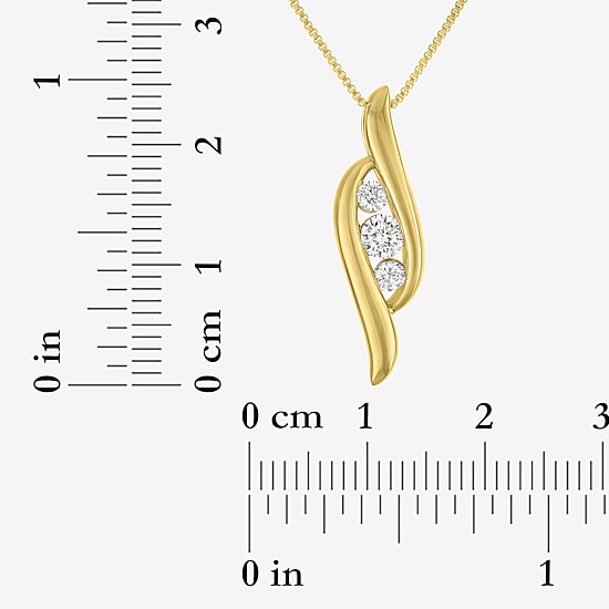 (G-H / Si1-Si2) Womens 1/3 CT. T.W. Lab Grown White Diamond 14K Gold Over Brass 18 Inch Pendant Necklace