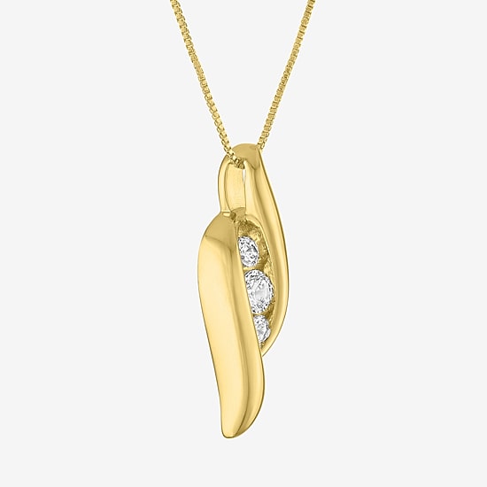 (G-H / Si1-Si2) Womens 1/3 CT. T.W. Lab Grown White Diamond 14K Gold Over Brass 18 Inch Pendant Necklace