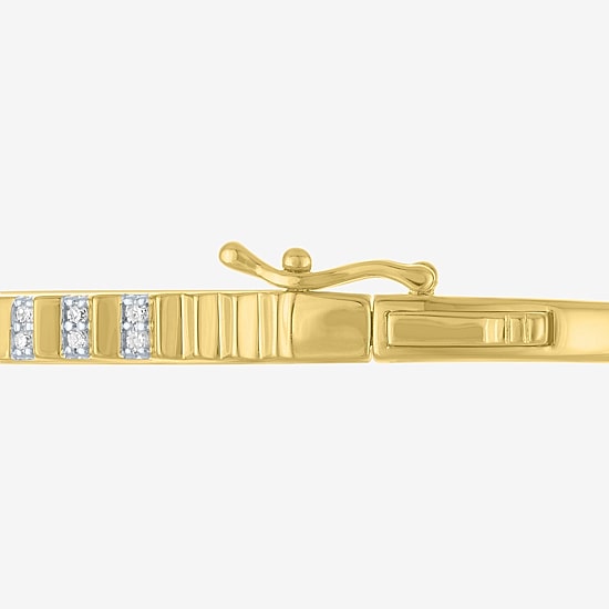 (G-H/ Si1-Si2) Womens 1/3 CT. T.W. Lab Grown White Diamond 14K Gold Over Brass Bangle Bracelet