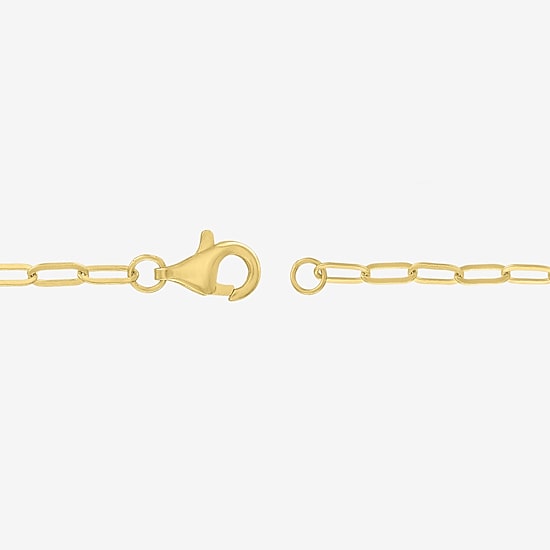 Womens Lab Created White Sapphire 14K Gold Over Brass Cross 18 Inch Pendant Necklace