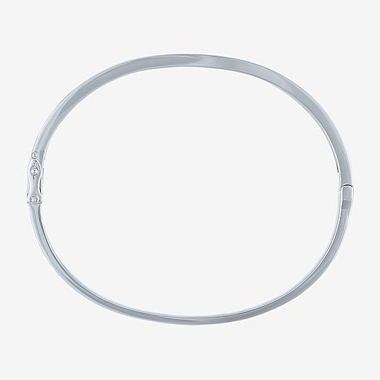 (G-H/ Si1-Si2) Womens 1/3 CT. T.W. Lab Grown White Diamond Pure Silver Over Brass Bangle Bracelet