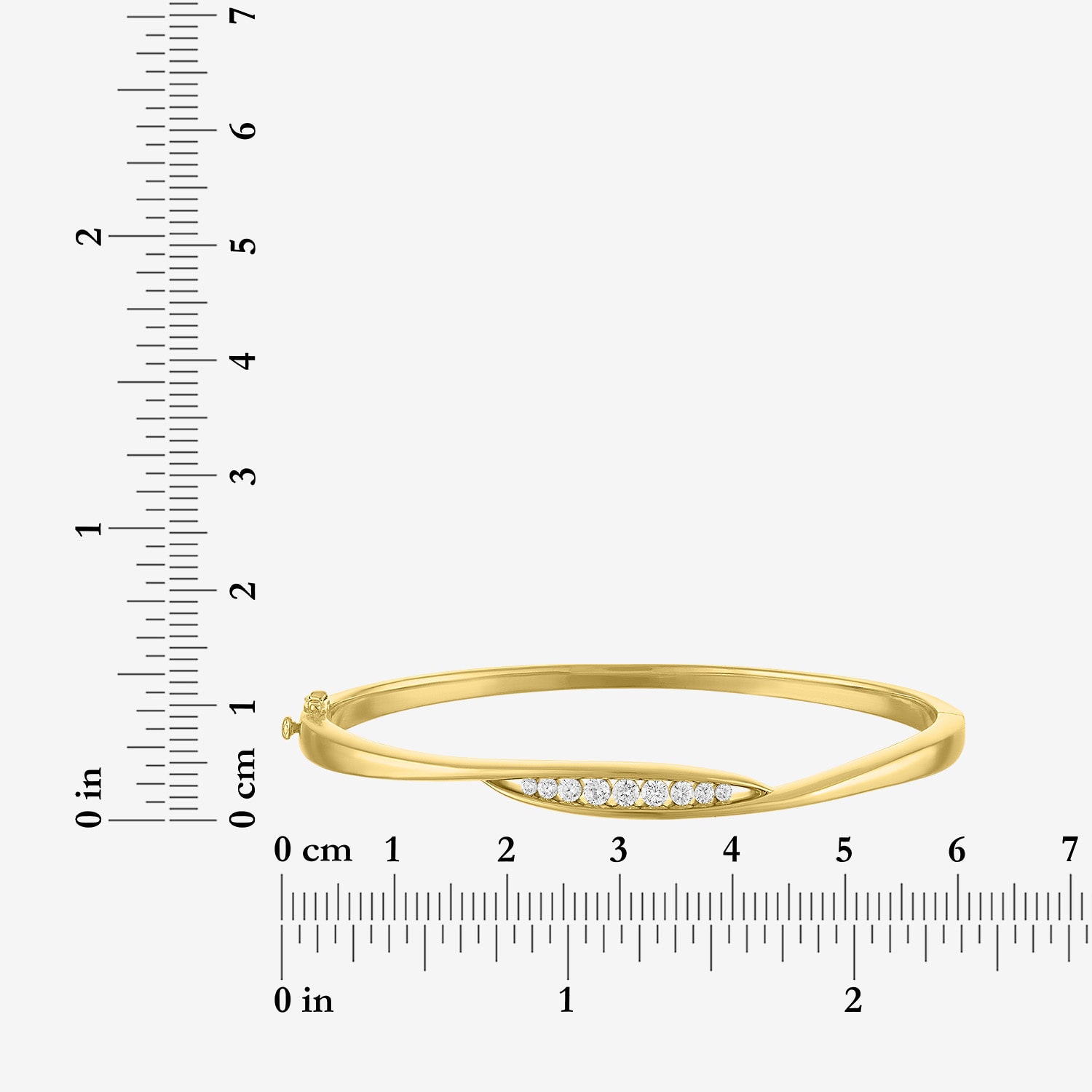 (G-H/ Si1-Si2) Womens 1/3 CT. T.W. Lab Grown White Diamond 14K Gold Over Brass Bangle Bracelet