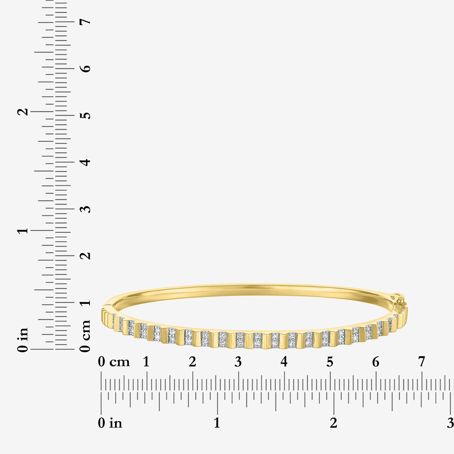 (G-H/ Si1-Si2) Womens 1/3 CT. T.W. Lab Grown White Diamond 14K Gold Over Brass Bangle Bracelet