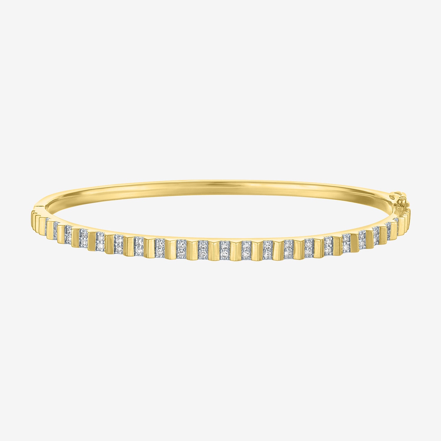 (G-H/ Si1-Si2) Womens 1/3 CT. T.W. Lab Grown White Diamond 14K Gold Over Brass Bangle Bracelet