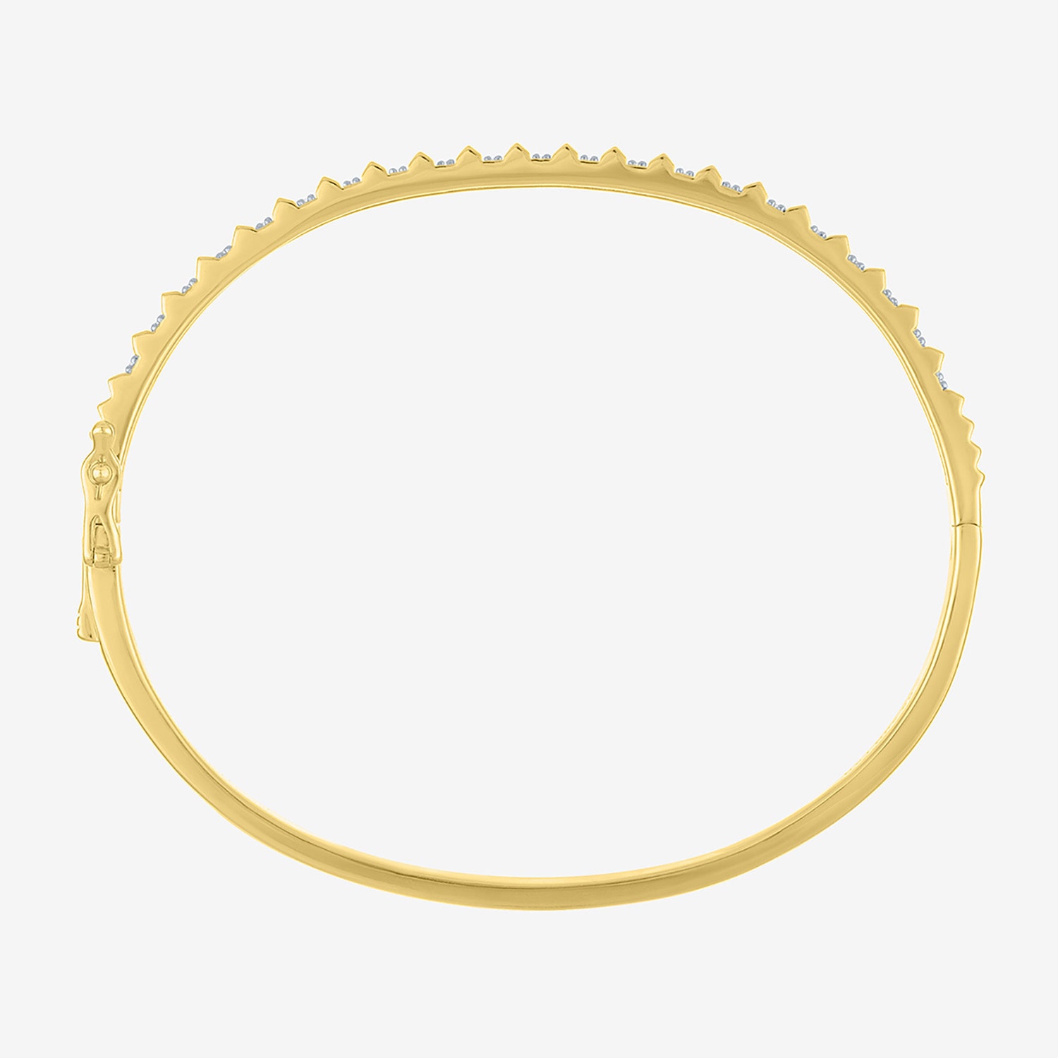 (G-H/ Si1-Si2) Womens 1/3 CT. T.W. Lab Grown White Diamond 14K Gold Over Brass Bangle Bracelet