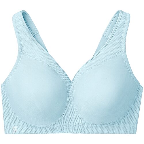 Glamorise Magic Lift Ultimate Womens Seamless High Support Full Coverage Sports T-Shirt Sports Bra 1006, I, Blue
