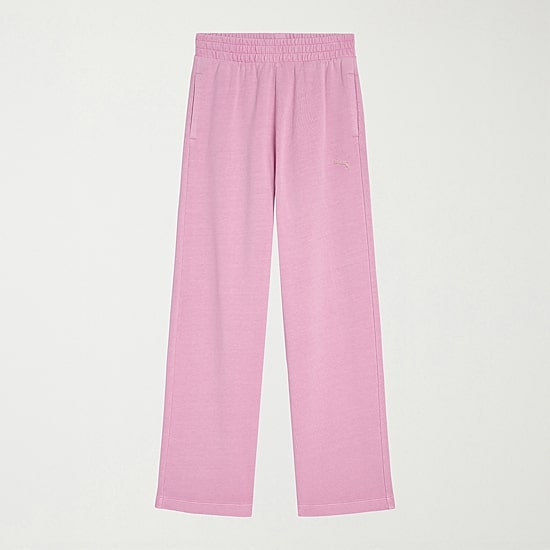 PUMA Big Kid Girls Mid Rise Wide Leg Regular Fit French Terry Pull-On Pant
