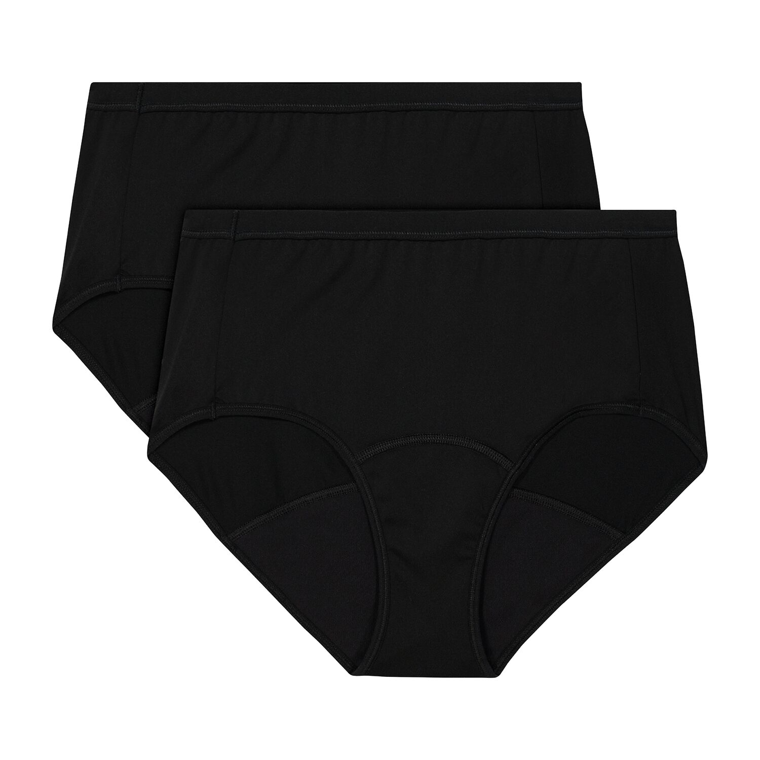 Hanes Womens Period + Leak Resistant 2 Pack Brief Panty 40smcp