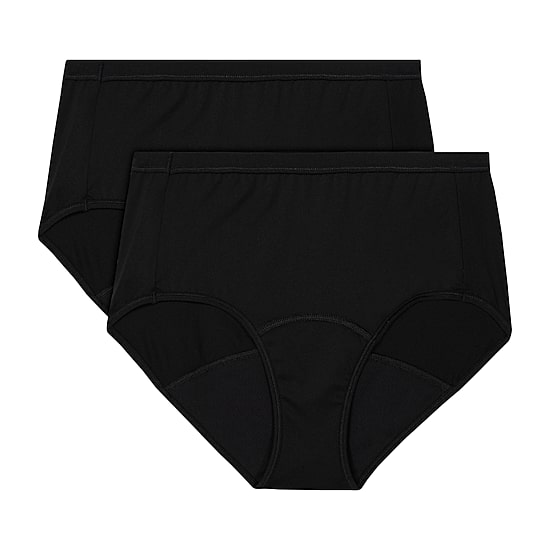 Hanes Womens Period + Leak Resistant 2 Pack Brief Panty 40smcp