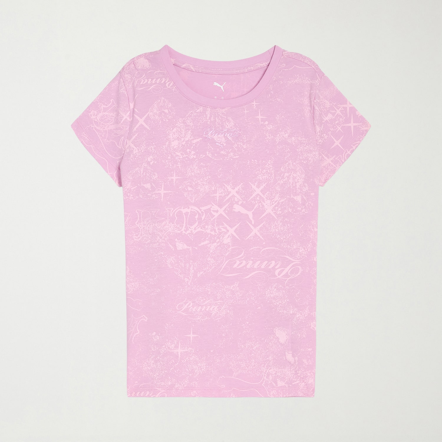 PUMA Big Kid Girls Round Neck Short Sleeve Classic Fit Graphic T-Shirt