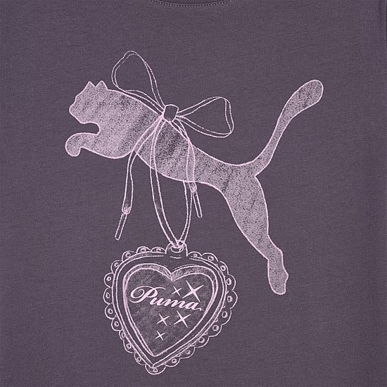 PUMA Big Kid Girls Round Neck Short Sleeve Classic Fit Graphic T-Shirt
