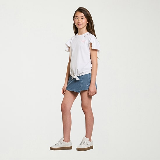 PUMA Big Kid Girls Round Neck Short Sleeve Regular Fit Graphic T-Shirt