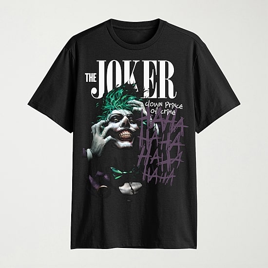 Joker Mens Crew Neck Short Sleeve Classic Fit Batman Big and Tall Graphic T-Shirt