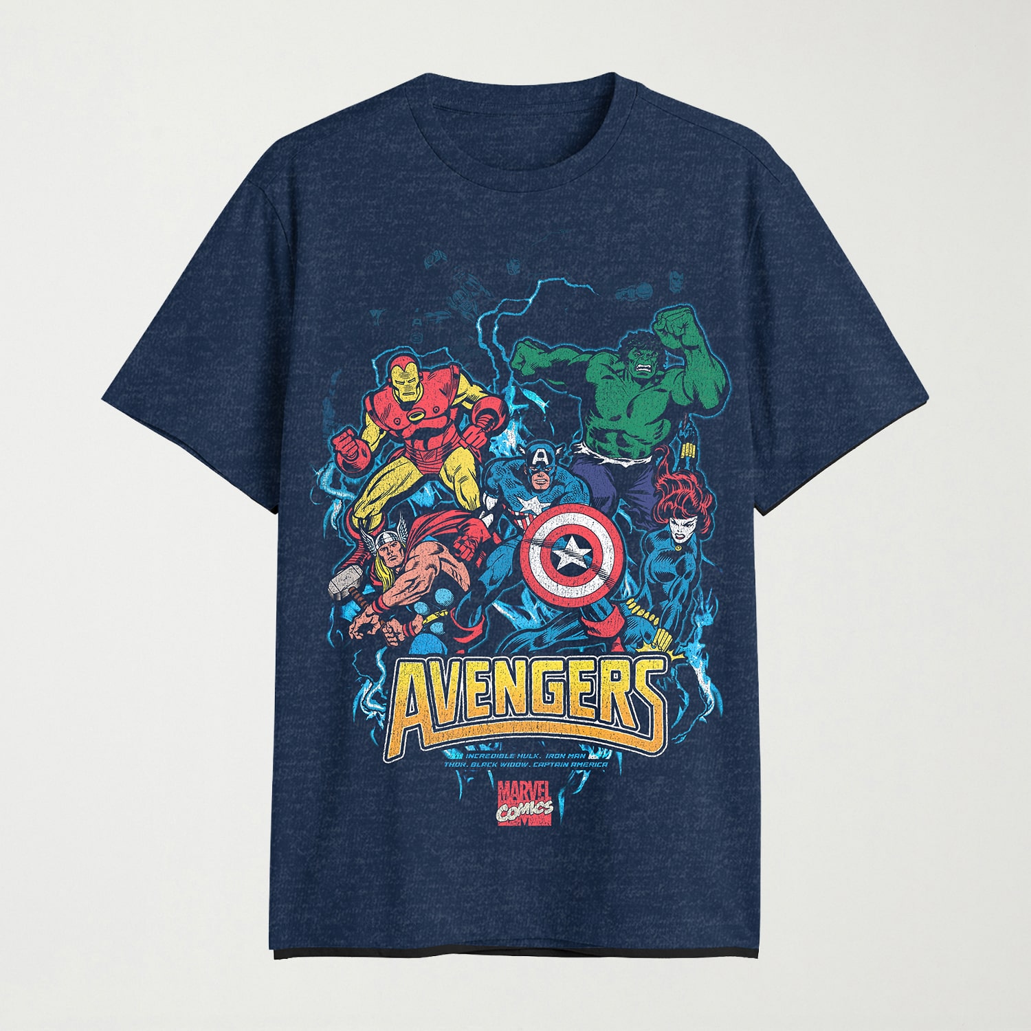 Mens Crew Neck Short Sleeve Classic Fit Avengers Big and Tall Graphic T-Shirt