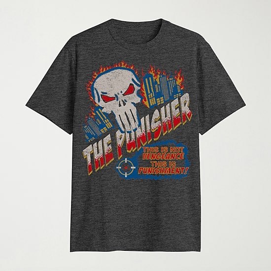 Mens Crew Neck Short Sleeve Classic Fit Punisher Big and Tall Graphic T-Shirt