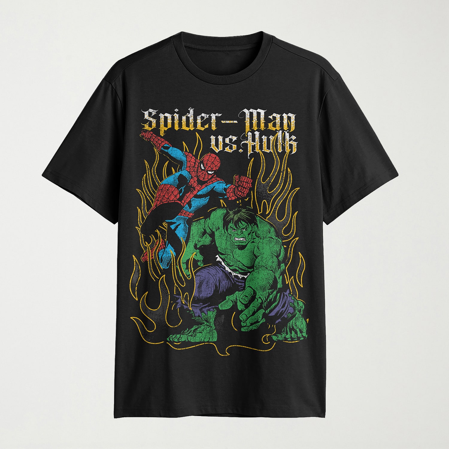Mens Crew Neck Short Sleeve Classic Fit Avengers Hulk Spiderman Big and Tall Graphic T-Shirt