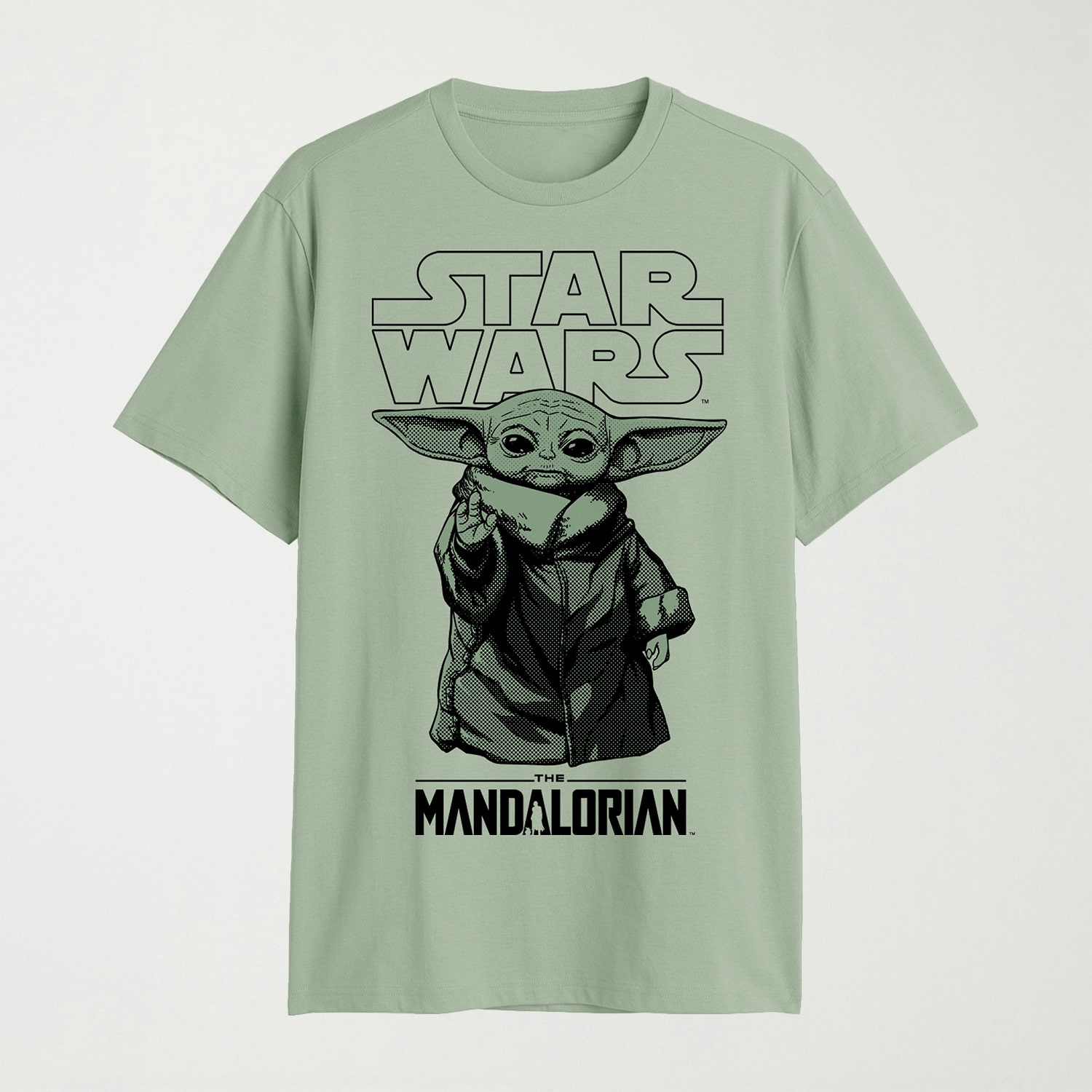 Grogu Mens Crew Neck Short Sleeve Regular Fit Star Wars Graphic T-Shirt