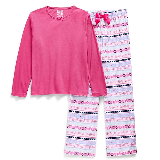 Sleep On It Little & Big Kid Girls Crew Neck Long Sleeve 2-pc. Pajama Set
