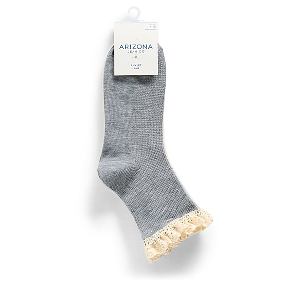 Arizona Womens 2 Pair Quarter Ankle Socks