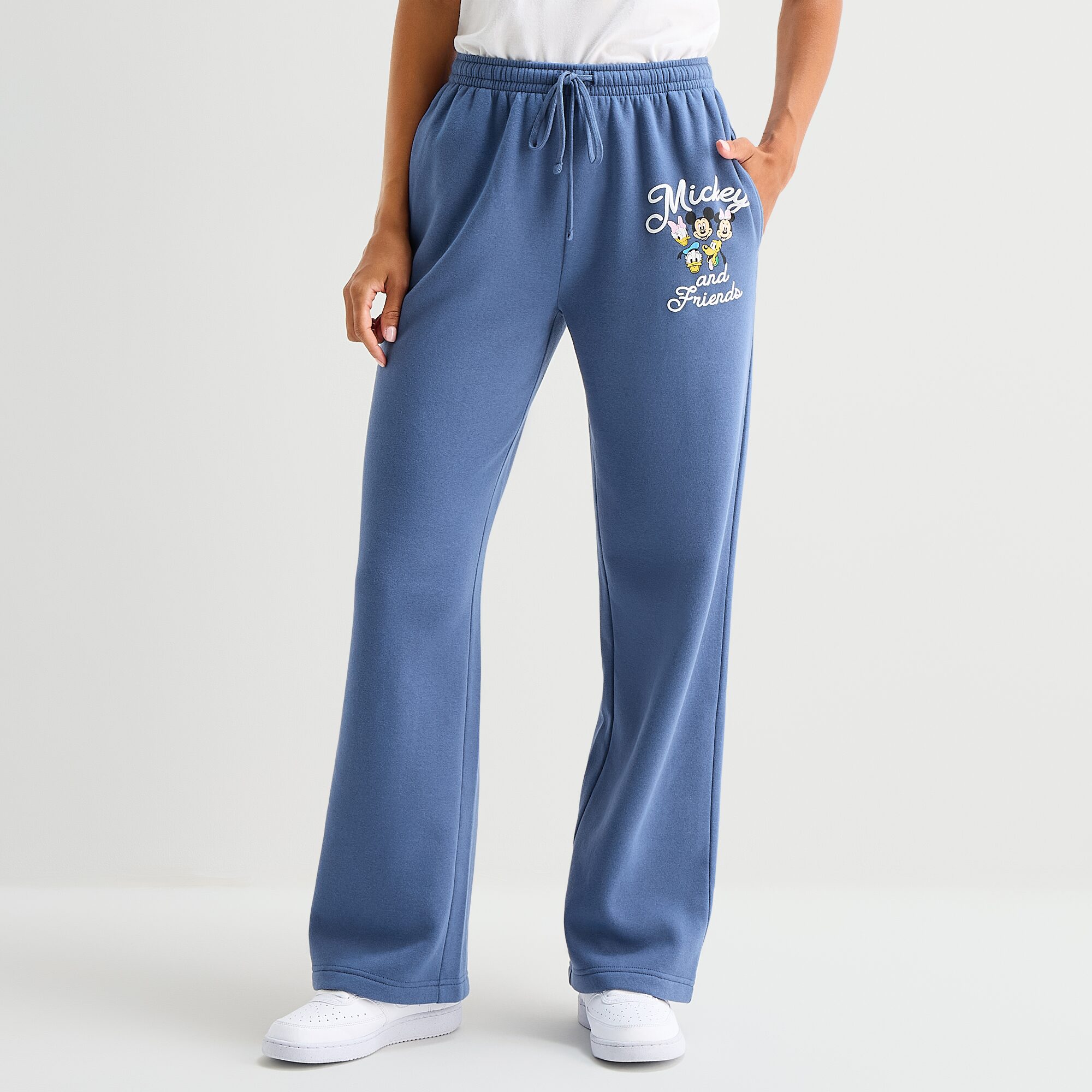 Mickey & Friends Wide Leg Bottom Womens Juniors Mouse Sweatpant