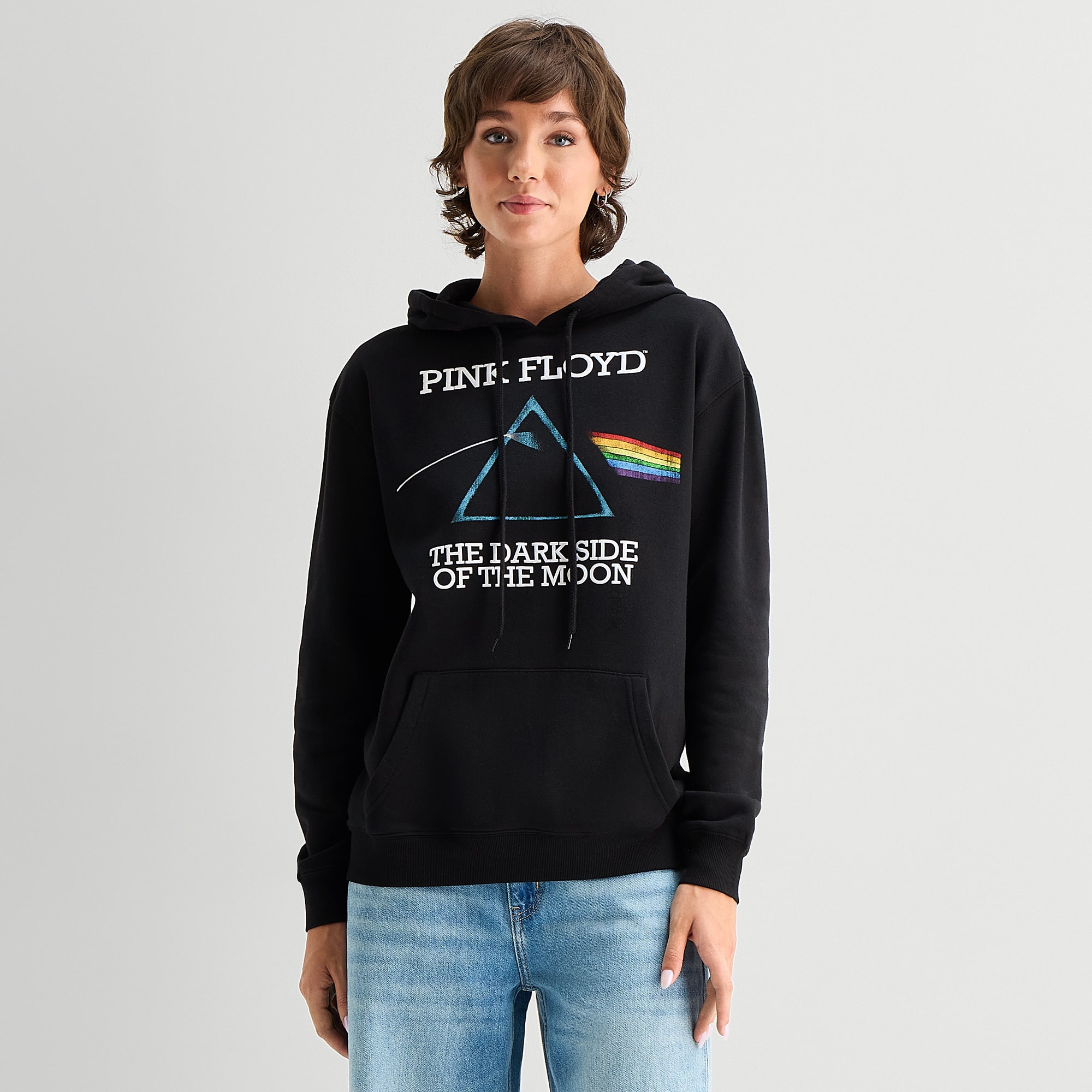 Womens Juniors Long Sleeve Pink Floyd Hoodie