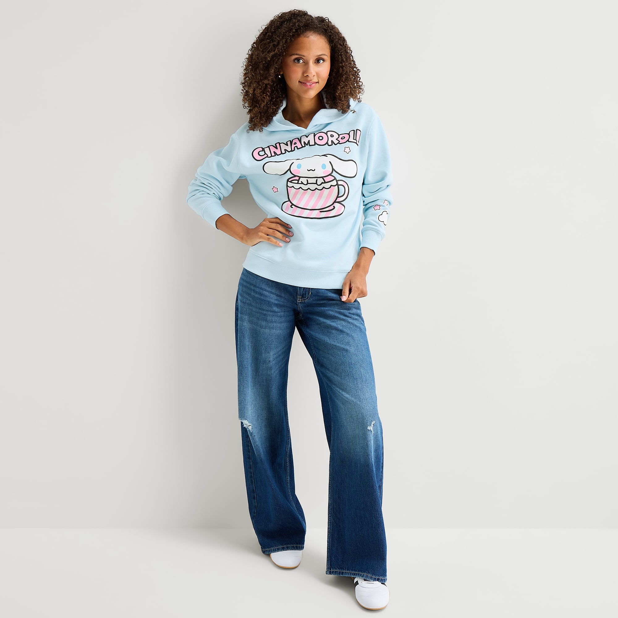 Womens Long Sleeve Cinnamoroll Fleece Hoodie