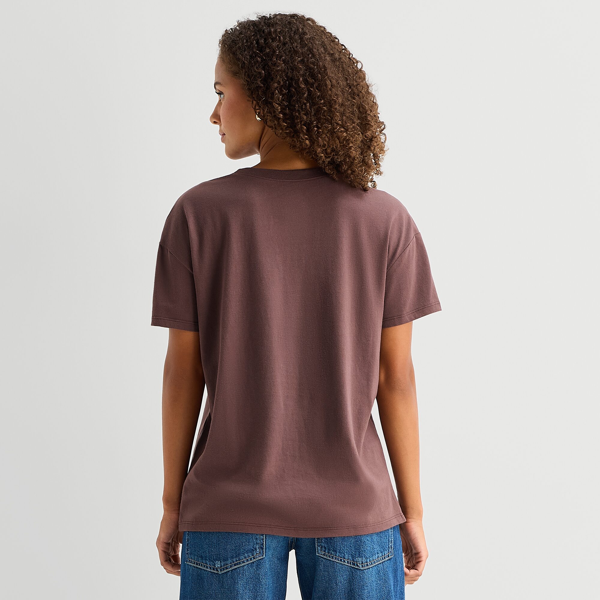 Womens Juniors Crew Neck Short Sleeve Regular Fit Bambi Graphic T-Shirt