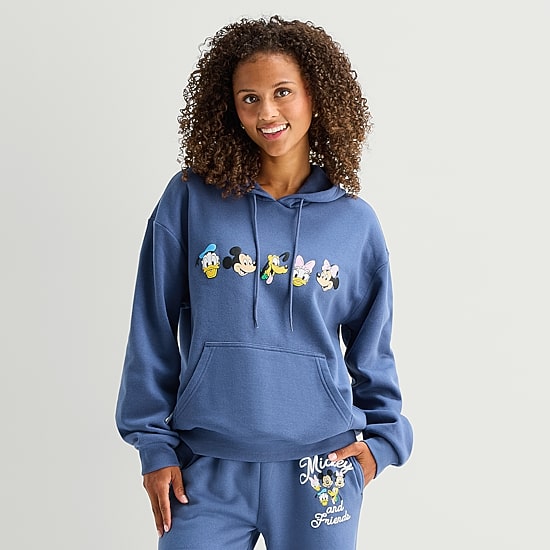 Womens Juniors Long Sleeve Mickey Mouse Hoodie