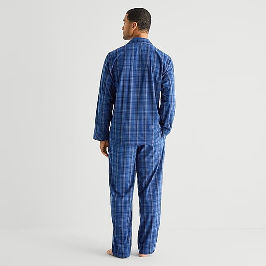 St. John's Bay Mens Fleece Long Sleeve 2-pc. Big and Tall Pajama Set