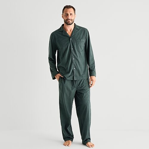 St. John's Bay Mens Fleece Long Sleeve 2-pc. Big And Tall Pajama Set In Green