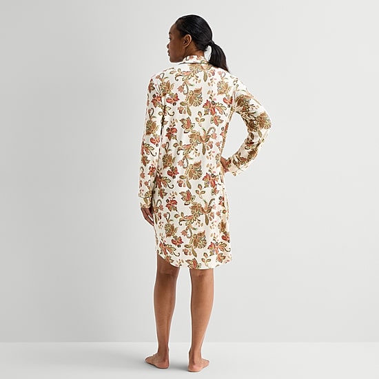 Liz Claiborne Cool and Calm Womens Long Sleeve Nightshirt