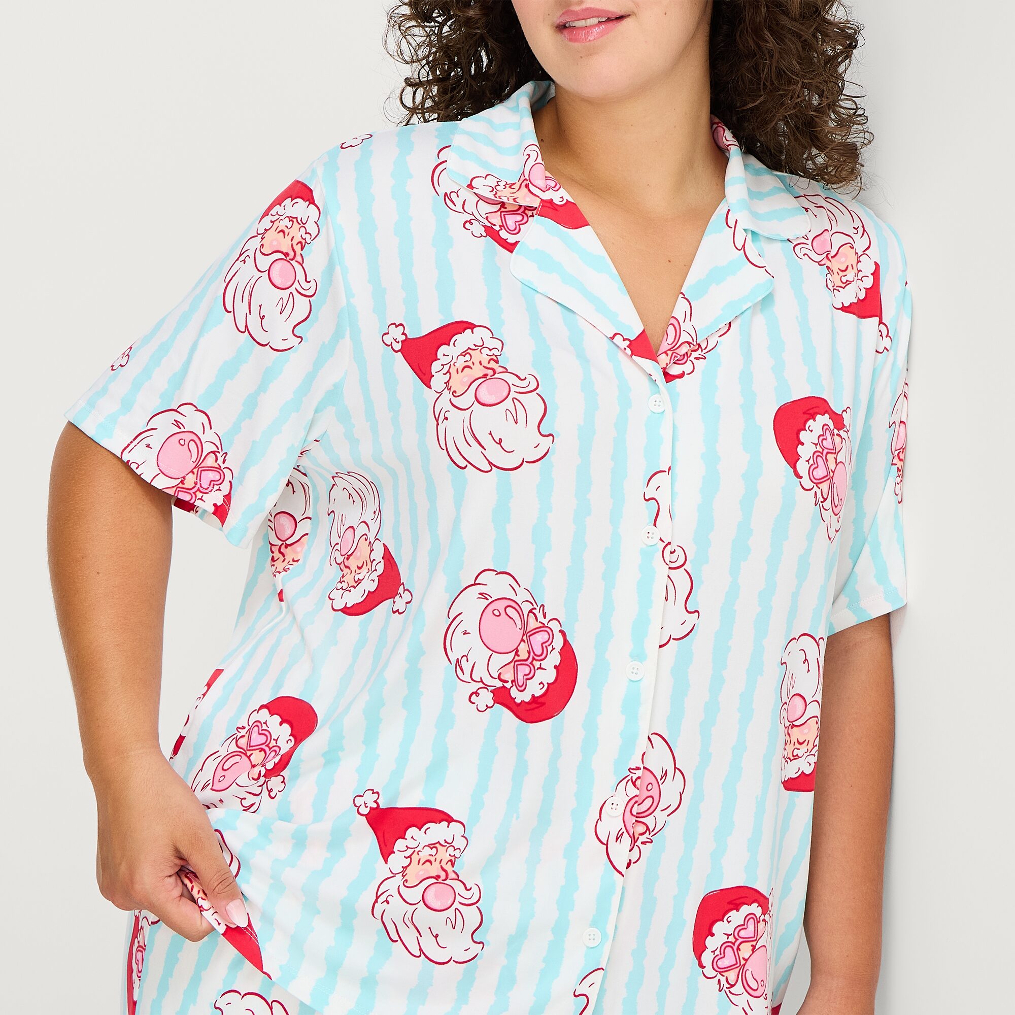 Sleep Chic Womens Short Sleeve 2-pc. Plus Pajama Set