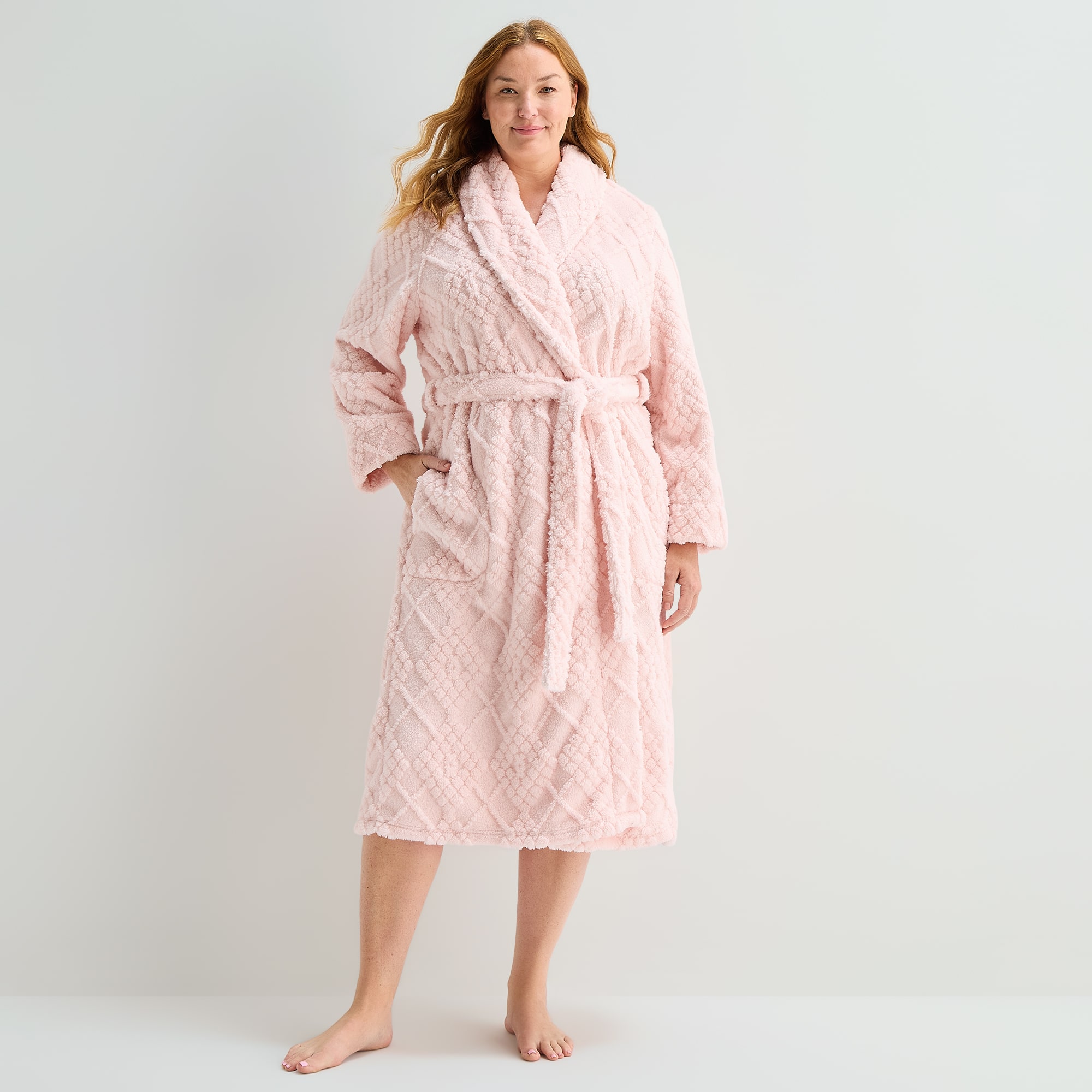 Liz Claiborne Womens Mid Length Long Sleeve Robe