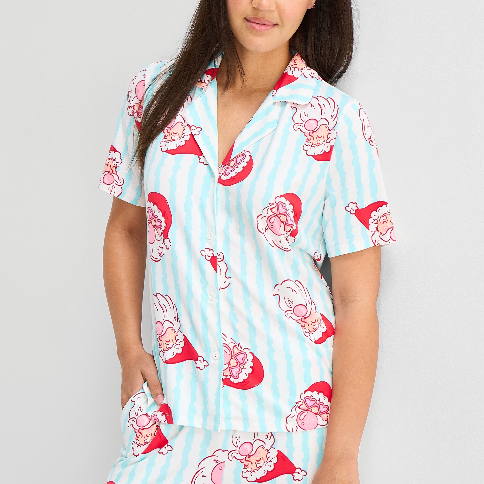 Sleep Chic Womens Short Sleeve 2-pc. Pajama Set