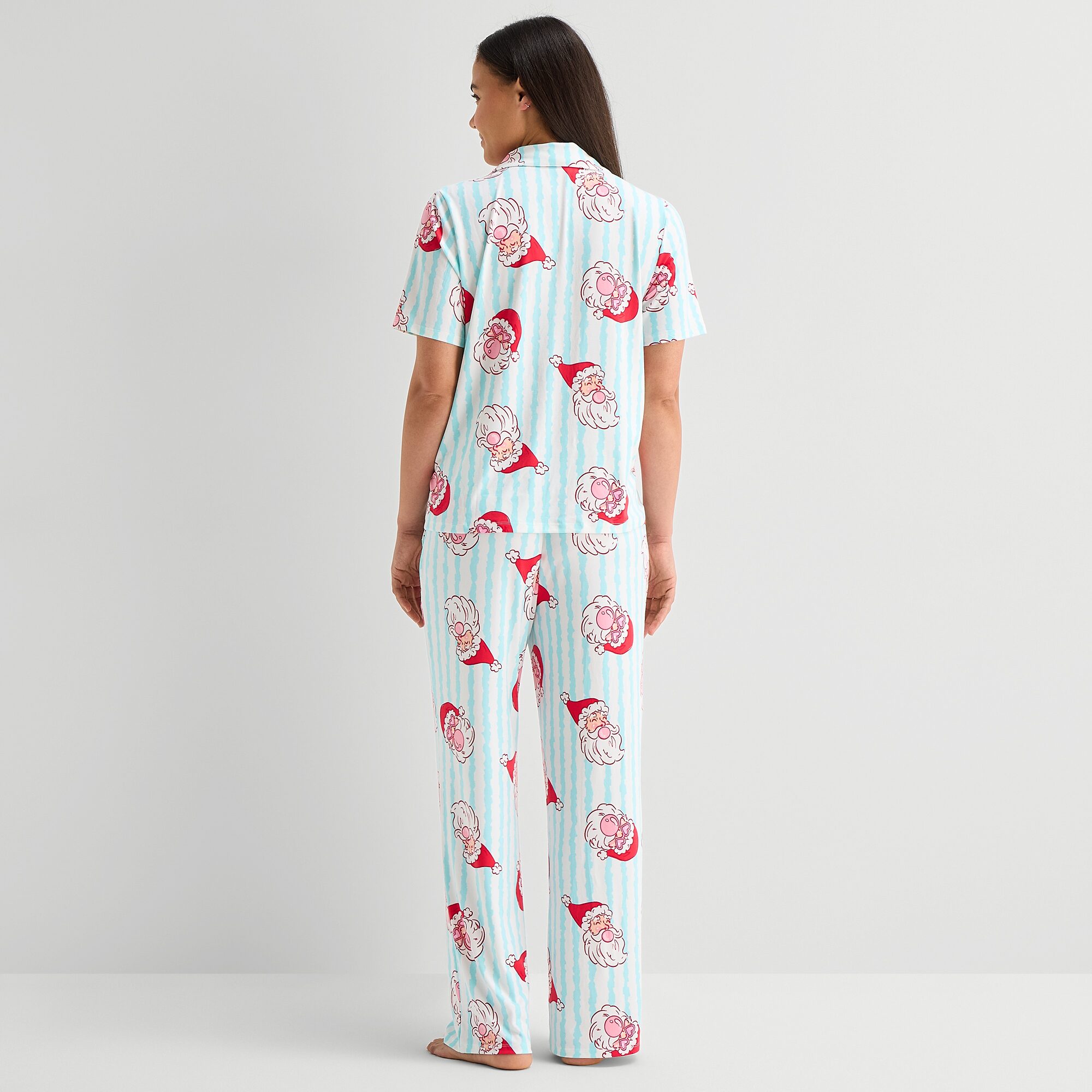 Sleep Chic Womens Short Sleeve 2-pc. Pajama Set