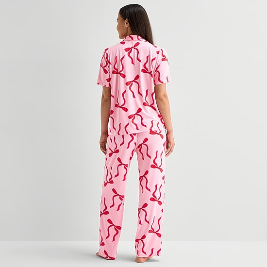 Sleep Chic Womens Short Sleeve 2-pc. Pajama Set