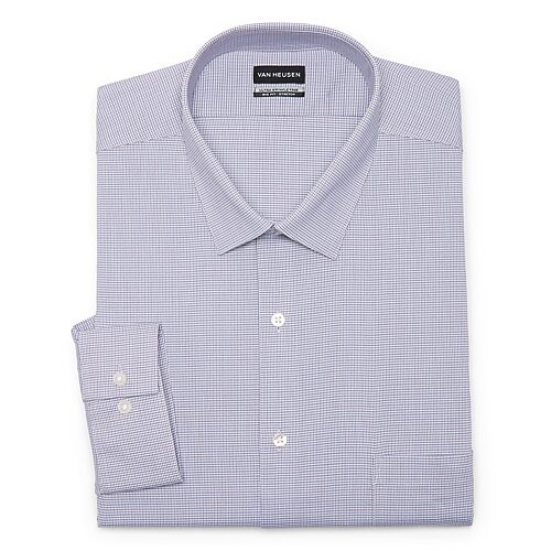 Van Heusen Ultra Flex Big And Tall Mens Regular Fit Wrinkle Free Long Sleeve Dress Shirt In Brown