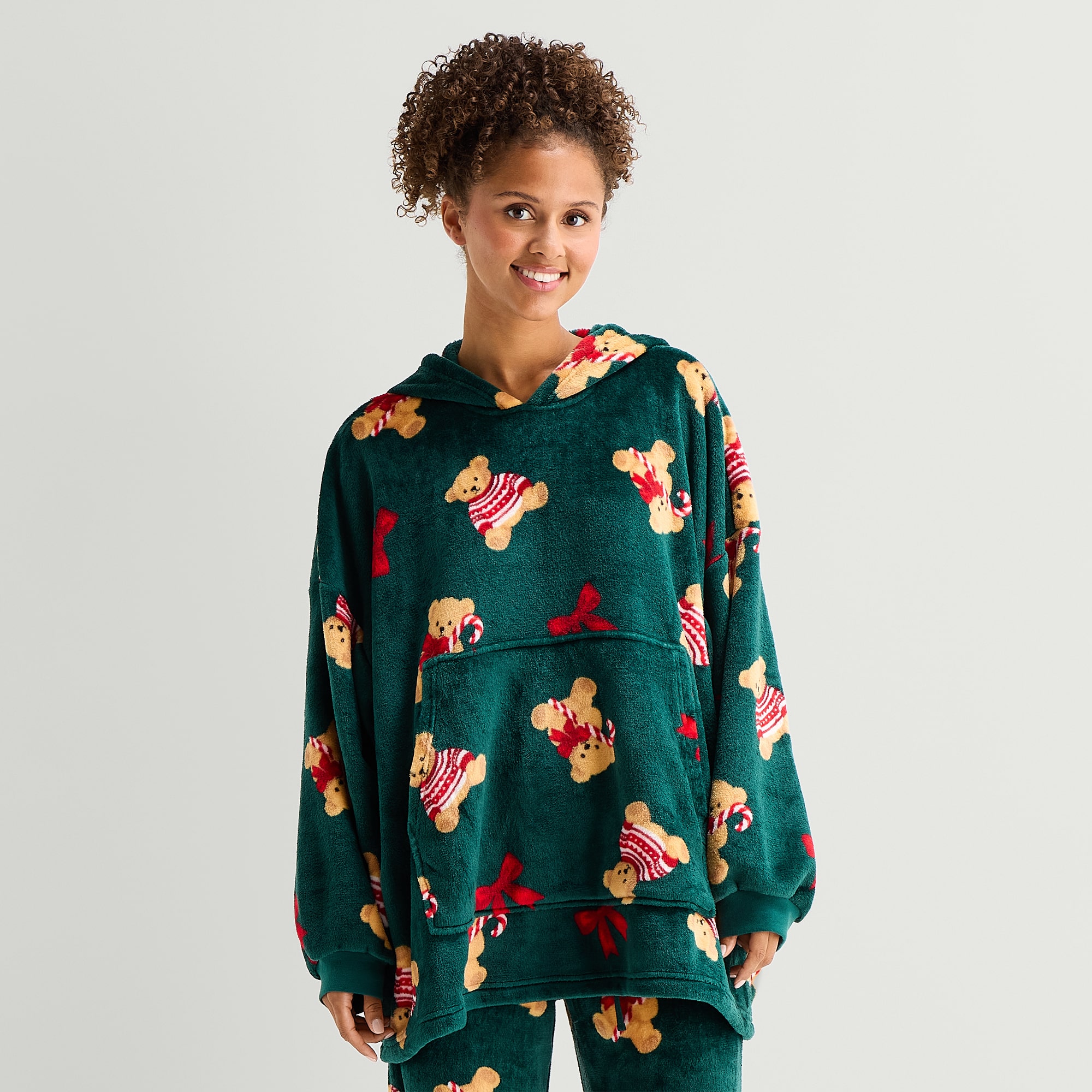 Arizona Body Womens Juniors Fleece Long Sleeve Hooded Nightgown