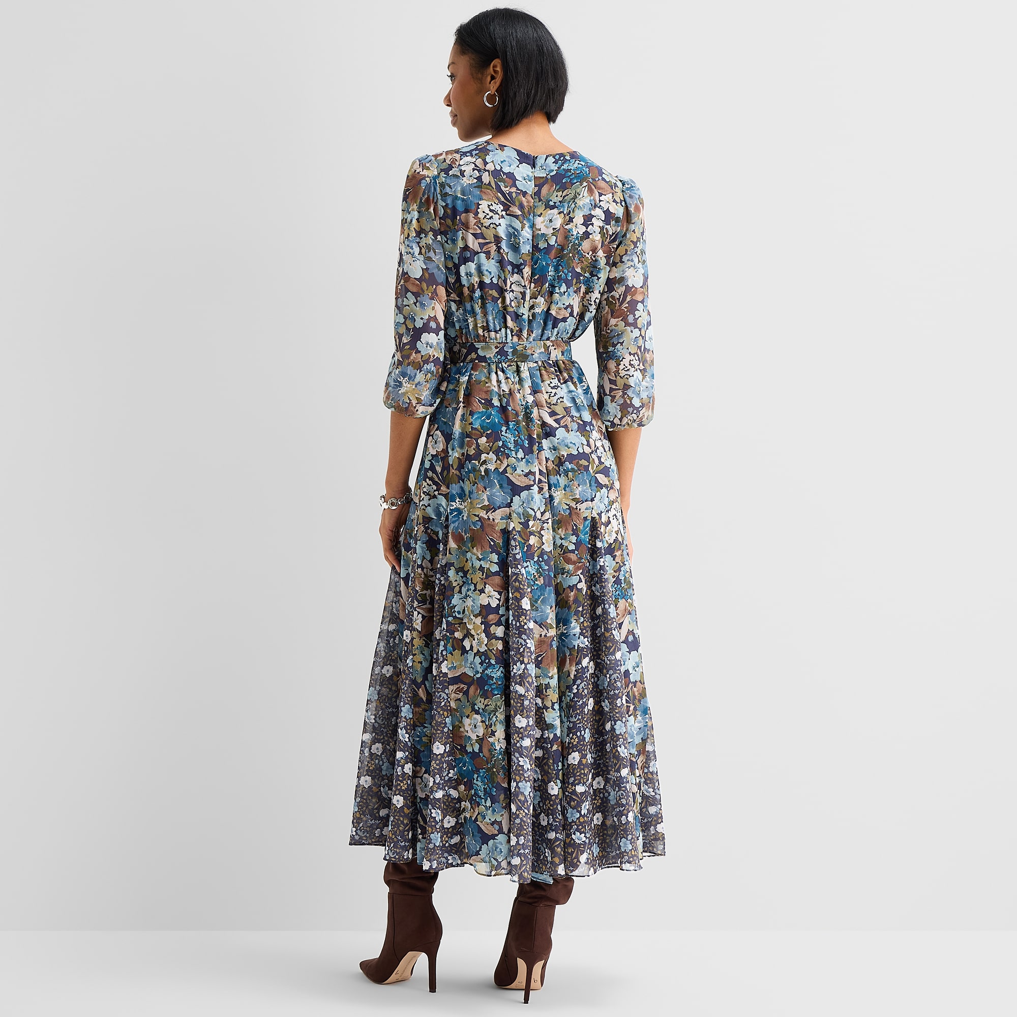 Sam And Jess Womens Keyhole Neck Long Sleeve Balloon Maxi Dress