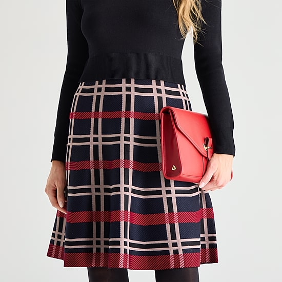 Jessica Howard Womens Long Sleeve Plaid Sweater Dress
