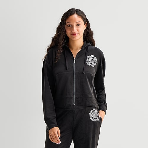 Juicy By Juicy Couture Womens Juniors Lightweight Track Jacket In Black